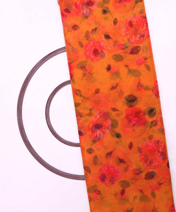 Pure, Embroidered, Floral, Silk Organza Fabric